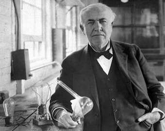Famous Inventor THOMAS EDISON Glossy 8x10 or 11x14 Photo Light Bulb Print Electricity Poster