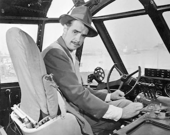 Pioneer Aviators HOWARD HUGHES Glossy 8x10 or 11x14 Photo Flying Boat Aircraft Print Poster