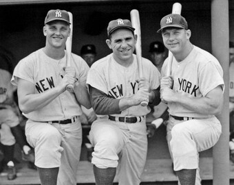 YANKEE LEGENDS Mickey Mantle, Yogi Berra, and Roger Maris Glossy 8x10 or 11x14 Photo New York Yankees Print Baseball Poster