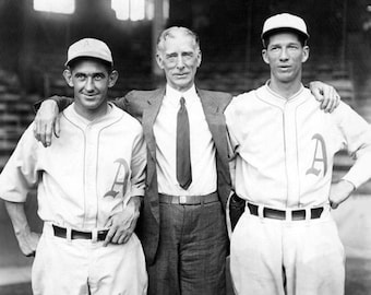 Baseball Legend CONNIE MACK Glossy 8x10 or 11x14 Photo Philadelphia Athletics Print Mickey Cochrane and Lefty Grove Poster