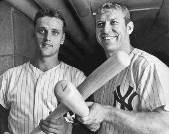 BASEBALL LEGENDS Mickey Mantle and Roger Maris Glossy 8x10 or 11x14 Photo New York Yankees Print MLB Poster