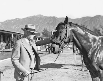 Champion Race Horses SEABISCUIT and Trainer Glossy 8x10 or 11x14 Photo Tom Smith Print Poster