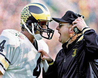 Michigan Legends JIM HARBAUGH & Bo Schembechler Glossy 8x10 or 11x14 Photo Wolverines Print College Football Poster