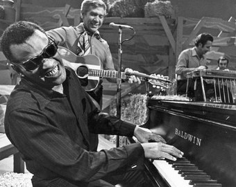 Soul Singers RAY CHARLES and Buck Owens Glossy 8x10 or 11x14 Photo Print Celebrity Poster