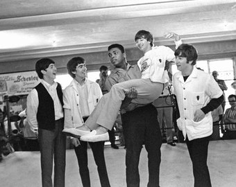 Heavyweight Champion MUHAMMAD ALI & BEATLES Glossy 8x10 or 11x14 Photo Print 1964 Miami Gym Poster