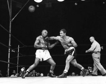 Heavyweight Champion ROCKY MARCIANO vs Jersey Joe Walcott Glossy 8x10 or 11x14 Photo Print Boxing Legend Poster