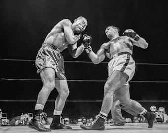 Heavyweight Champion ROCKY MARCIANO vs Joe Louis Glossy 8x10 or 11x14 Photo Print Boxing Legends Poster