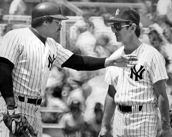 BASEBALL LEGENDS Billy Martin and Reggie Jackson Glossy 8x10 Photo New York Yankees Print