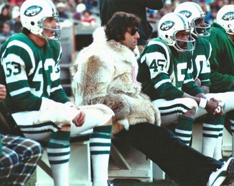 Hall of Famer JOE NAMATH fur coat Glossy 8x10 or 11x14 Photo New York Jets Print Football Poster HOF 85