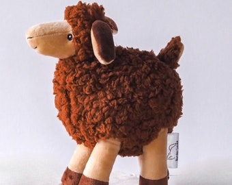 SANSA DOG TOY | Plush Supersoft Squeaky and Uniquely Characterful Sheep Dog Toy | Sansa is a rich brown Cute and durable Dog or Puppy Gift