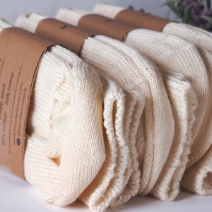 row of luxury all natural wool, hemp, cotton socks from Border Loves