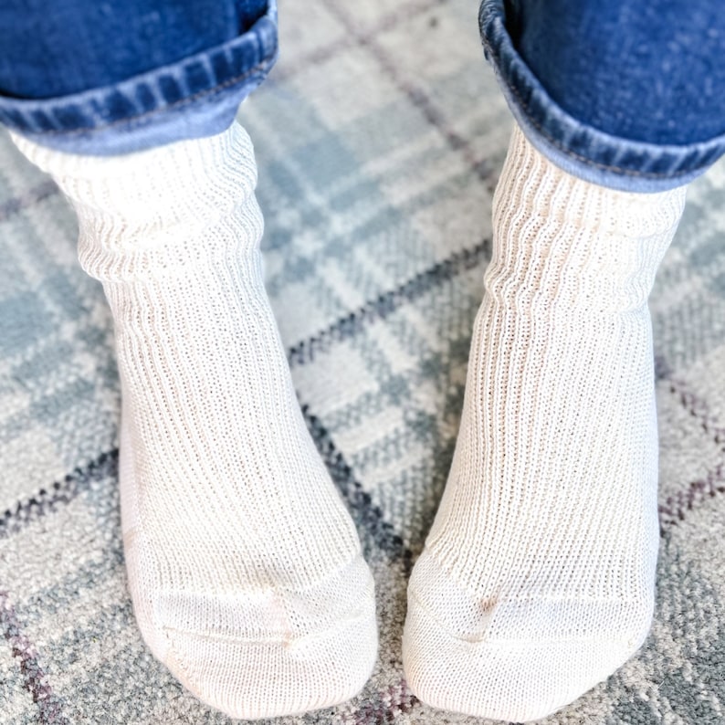 Luxury all natural wool, cotton hemp socks worn and shown by Border Loves,