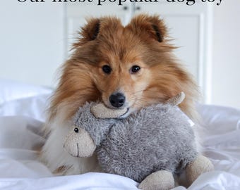 LUCA DOG TOY | Plush, Squeaky, Soft and Characterful Lamb Dog Toy Gift |Handmade, Cute, Stylish and Durable | Ideal new Puppy/Dog Owner Gift