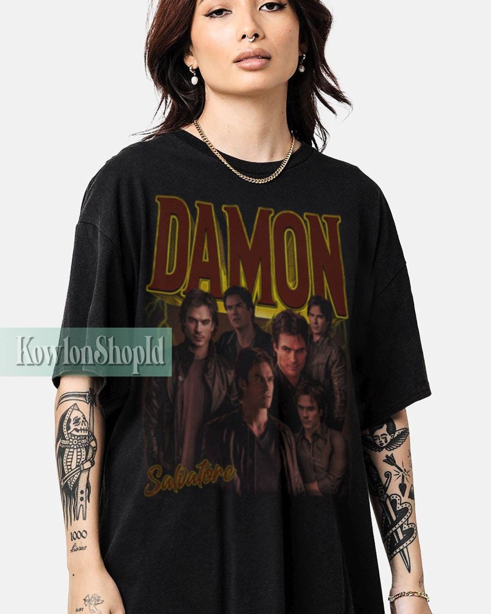 Discover DAMON SALVATORE Shirt, Damon Salvatore Vampire Tshirt, Damon Salvatore 90s Shirt