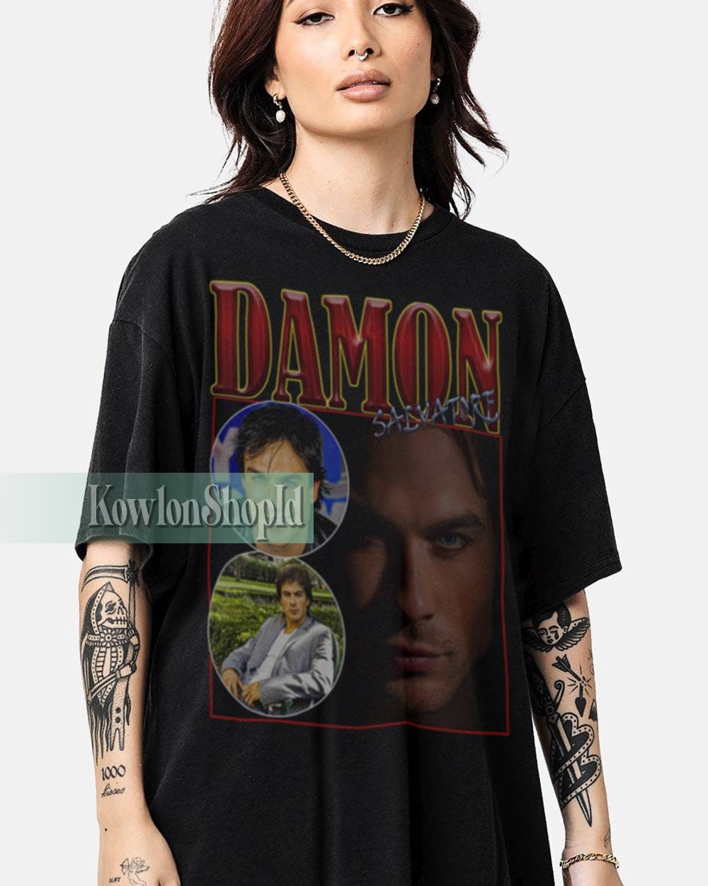 Discover DAMON SALVATORE Shirt, Damon Salvatore Vampire Tshirt, Damon Salvatore 90s Shirt