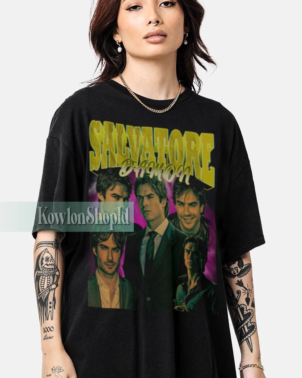 Discover DAMON SALVATORE Shirt, Damon Salvatore Fan Tees, Damon Salvatore Vampire Tshirt