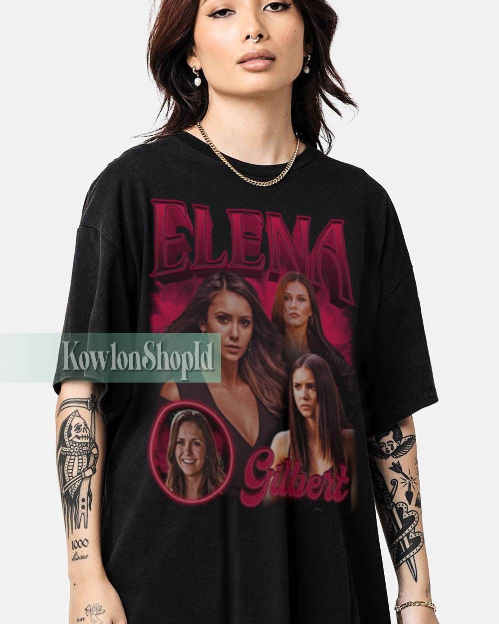 Discover Elena Gilbert Shirt, Damon Salvatore Fan Tees, Damon Salvatore Vampire Tshirt, Elena Gilbert 90s Shirt