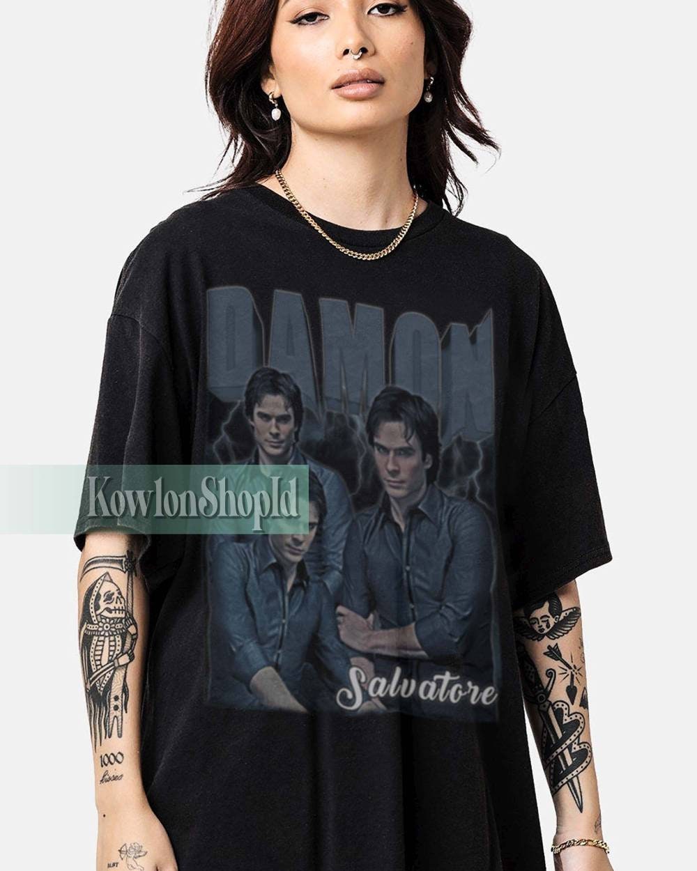 Discover DAMON SALVATORE Shirt, Damon Salvatore Fan Tees, Damon Salvatore Vampire Tshirt