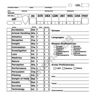 SW5E Karakterdagboek (Klein avontuur)