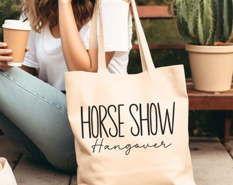 Handgefertigte Canvas-Einkaufstasche für Pferdeliebhaber: Modische, vom Reitsport inspirierte Tragetasche für Pflegeutensilien und Reitausrüstung