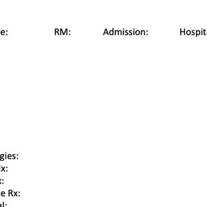 Medical Student - MS 3 - Medicine Rounding Sheet