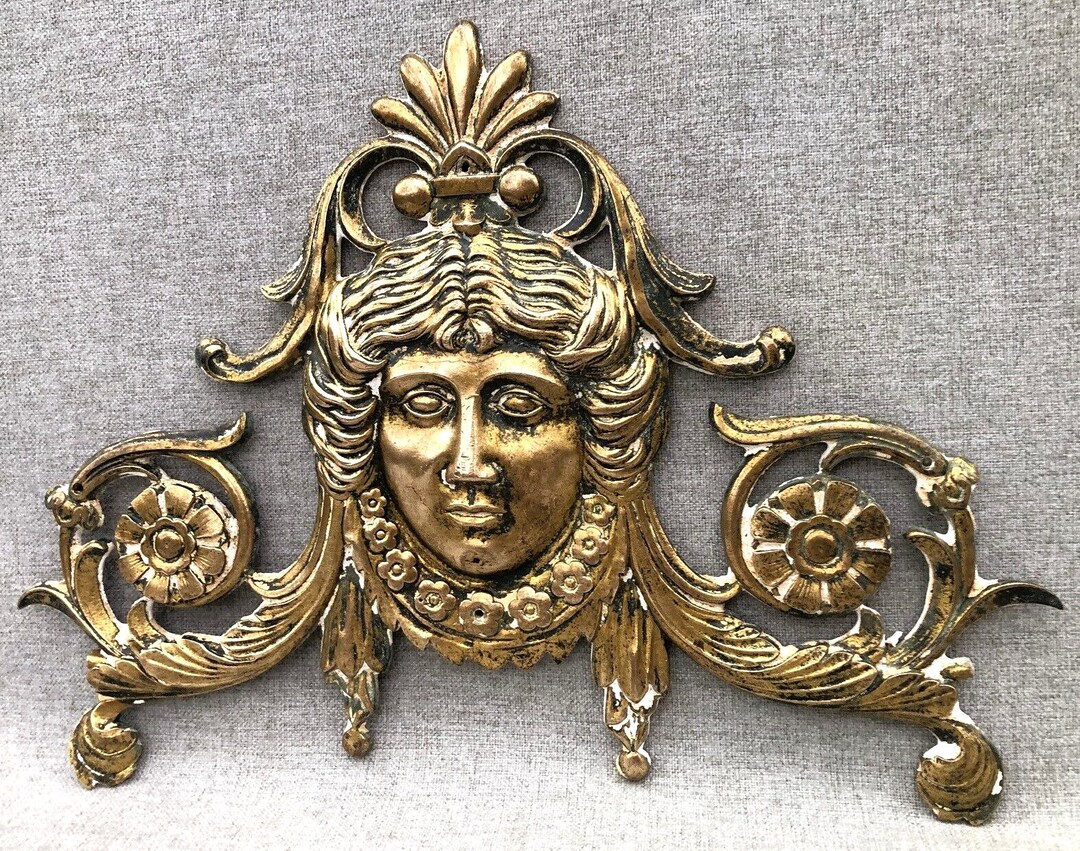 Large Antique French Furniture Top Ornament 19th Century Bronze Empire