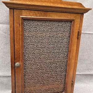 Large antique french apothecary cabinet furniture early 1900&#39;s wood glass