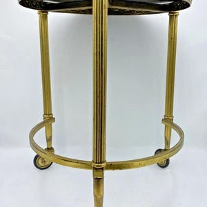 Small antique french plant or coffee table early 1900's brass glass