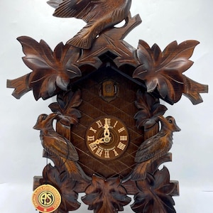 Orologio a cucù tedesco vintage, anni '70-'80, in legno, Foresta Nera