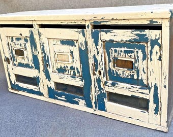 Antique french maiboxes early 1900's painted wood furniture cabinet