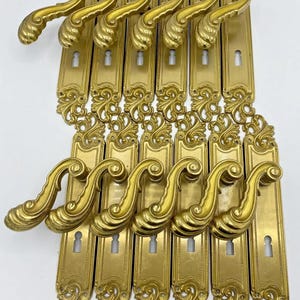 6 antique french door handles knobs sets Mid-1900s brass castle