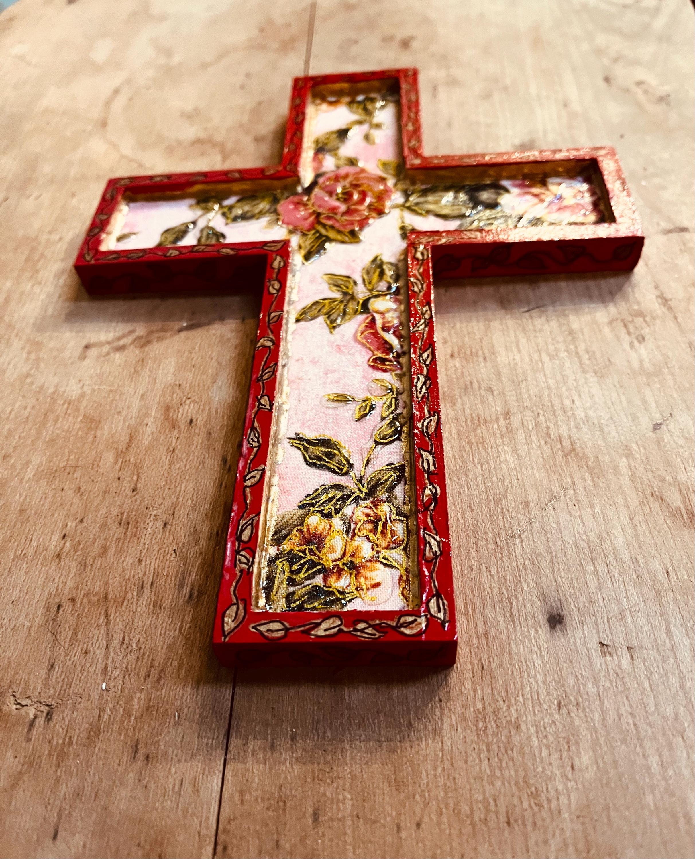 Rose Cross, Roses, Floral Cross, One of a Kind Cross, Cross Collection ...