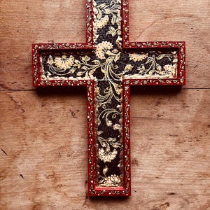 Cross, wall cross, cross art, cross decor, religious gift, religious art, Christian art, floral cross, decorative cross