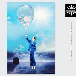 Onew SHINee Kpop Voice Blue CD Art Print Watercolor Illustration painting drawing gift home wall decor Lee Jinki