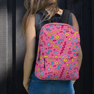 Sac à dos Squiggle rose rétro