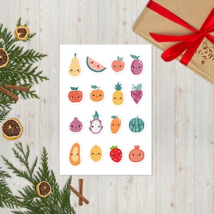 Feuille d'autocollants Happy Fruit