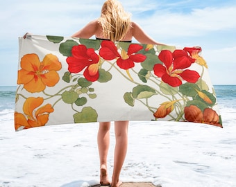 NASTURTIUM Towel (Japanese Woodblock)