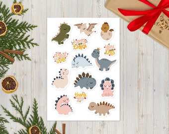 Colourful Baby Dino Sticker Sheet for Kids