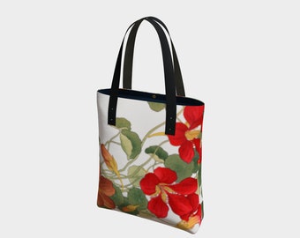 Japanese Woodblock Nasturtium Totebag by Blue Planet