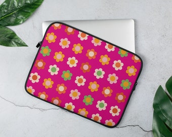 Groovy Pink Flower Laptop Sleeve