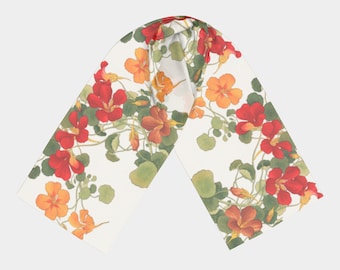 Japanese Woodblock Nasturtium Scarf by Blue Planet