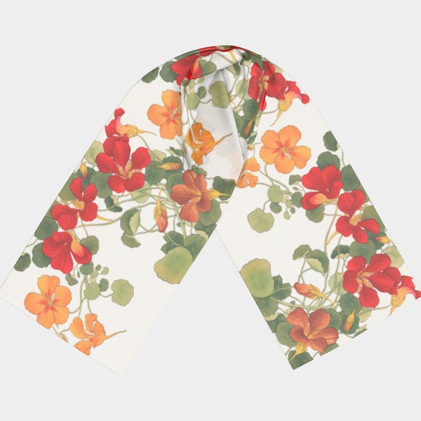 Japanese Woodblock Nasturtium Scarf by Blue Planet