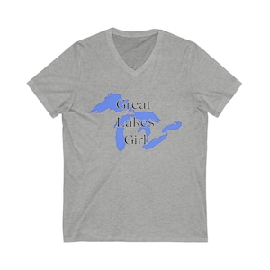 Great Lakes Mädchen Unisex Jersey Kurzarm V-Ausschnitt T-Shirt