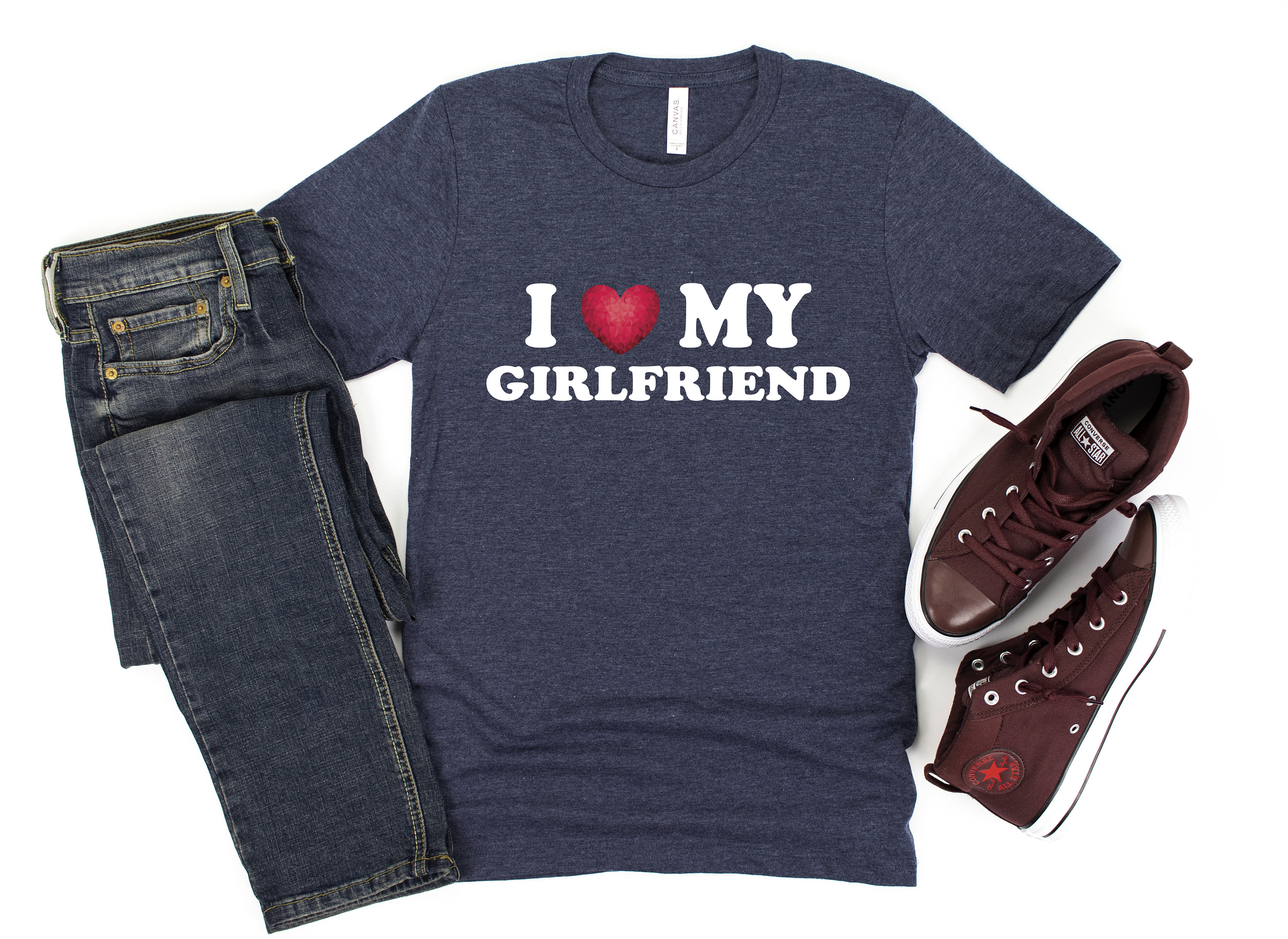 I Love My Girlfriend Shirt, I Heart My Girlfriend T-Shirt, Valentine's