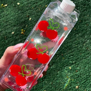 Milk Carton Water Bottle | Cherry Water Bottle | Cherry Bomb | Cherry Cup | Water Bottle | Milk Carton