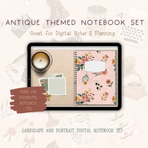 Antique Digital Notebook Set PDF Instant Download