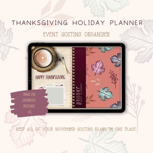 Digital Thanksgiving Holiday Host Party Planner PDF Instant Download