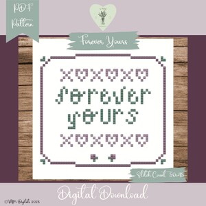 Forever Yours  Counted Cross Stitch PDF Pattern INSTANT DOWNLOAD