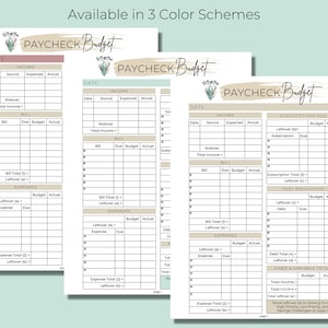 Paycheck Budget Template - DIGITAL DOWNLOAD - Printable PDF - Etsy