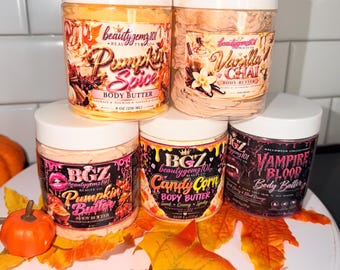 Fall  Scented Moisturizing Whipped Body Butter-Pumpkin Spice,Candy Corn, Vampire Blood,  Pumpkin Butter, Vanilla Chai| Non- Greasy Formula